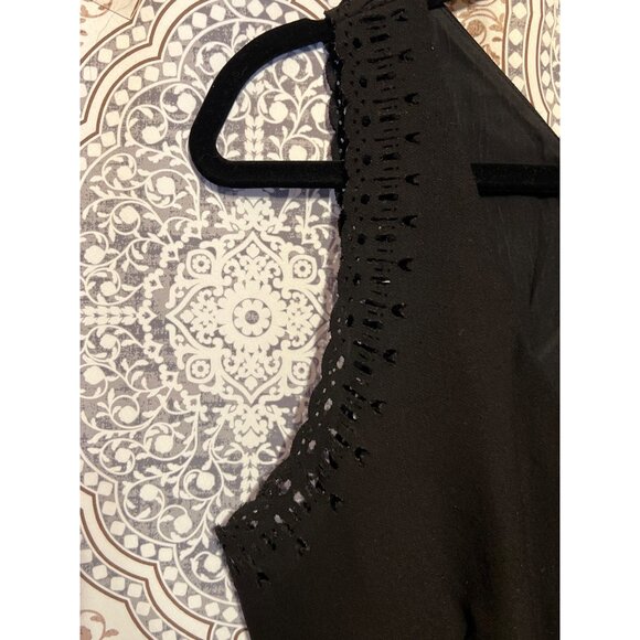 Zac Posen Black Sleeveless Dress With Cutout Lace Detail Size 6 - Picture 8 of 13